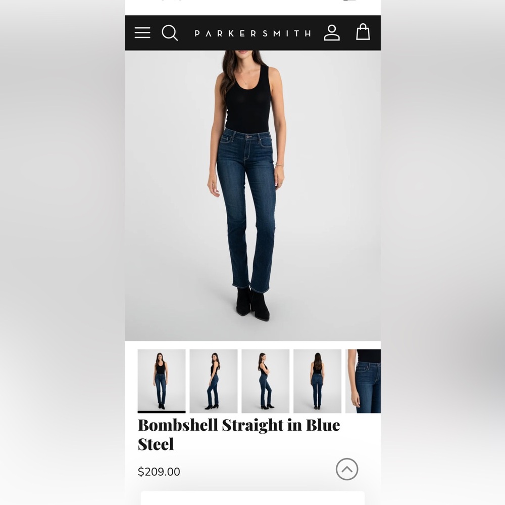PARKER SMITH Bombshell Straight Leg Jeans in Blue Steel